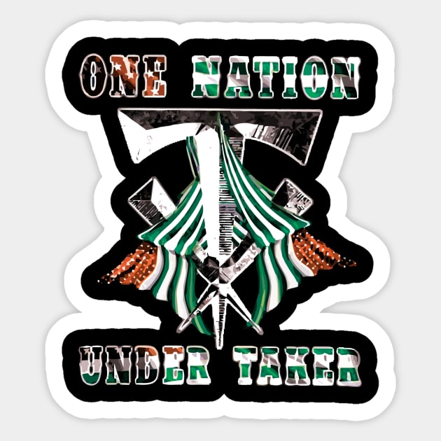 One nation   undertaker Sticker by danieldamssm